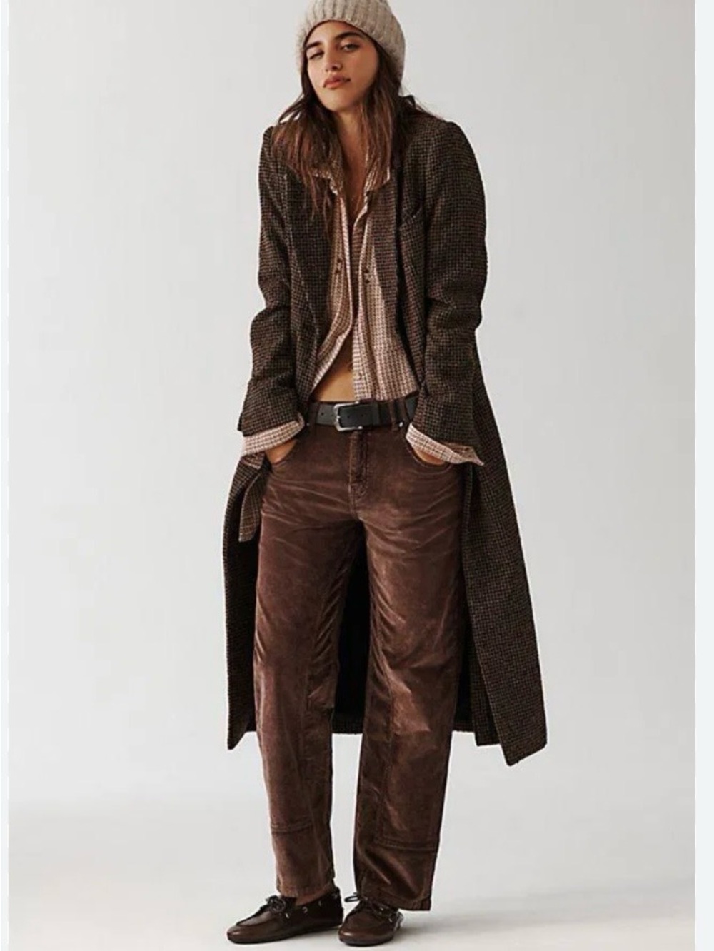 NEW Free People Risk Taker High Rise Straight Corduroy Jeans Chocolate size 27